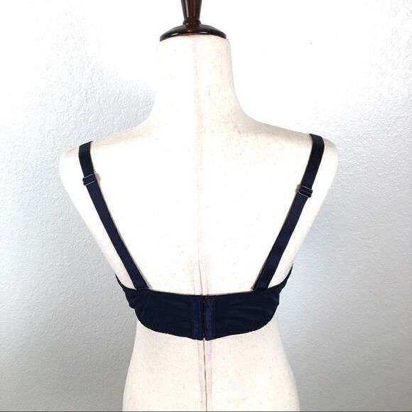 Cacique navy leopard print push-up bra 40D - Picture 3 of 6